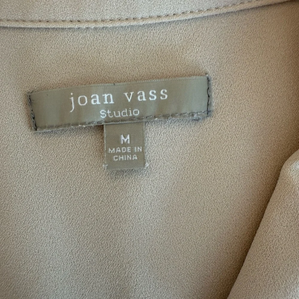 Joan Vass Studio Tan Split Side Button Tunic M - Picture 6 of 7
